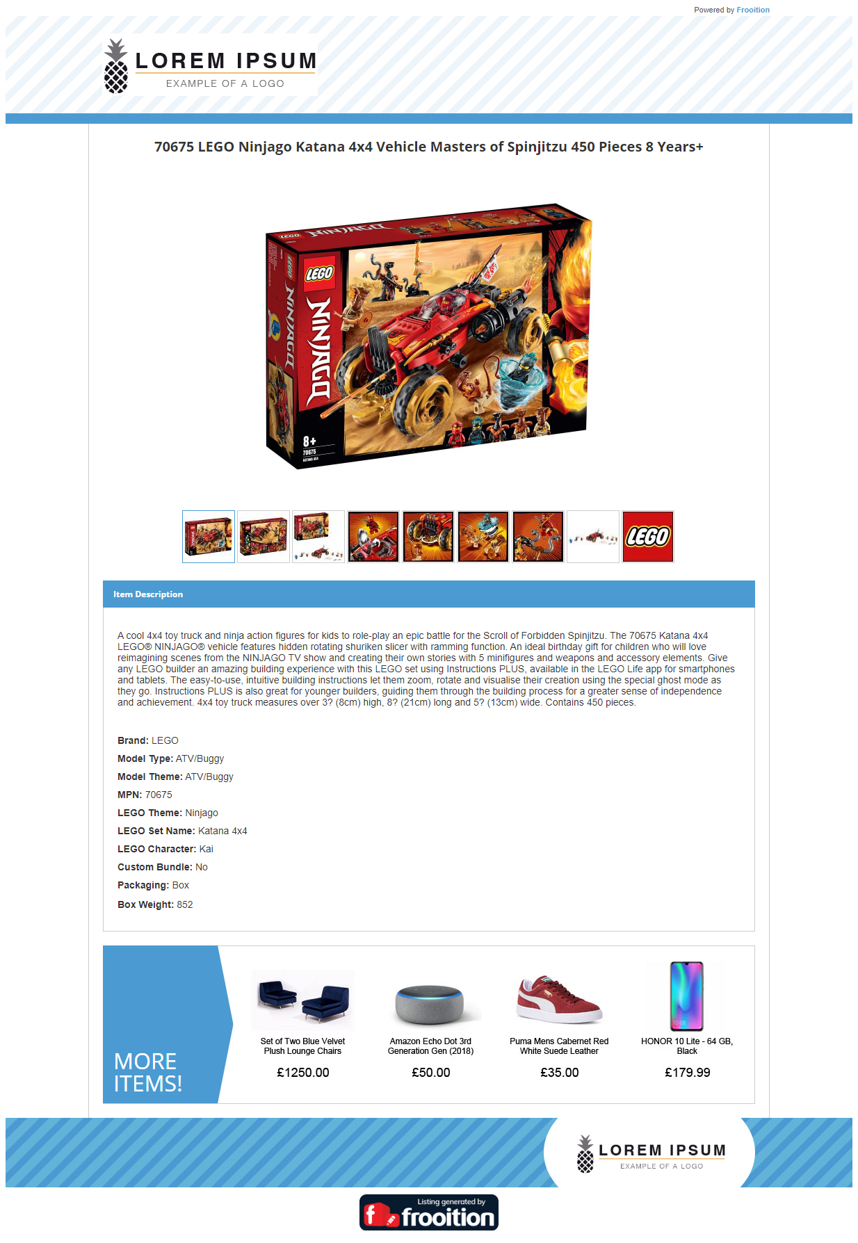 Free eBay listing template - Accent Stripe design by Frooition