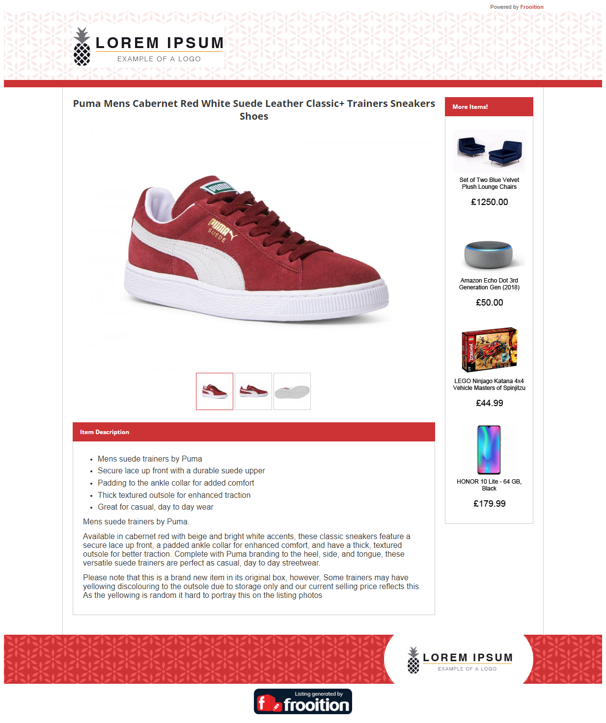 Free eBay listing template - Side Promotion Flower design by Frooition