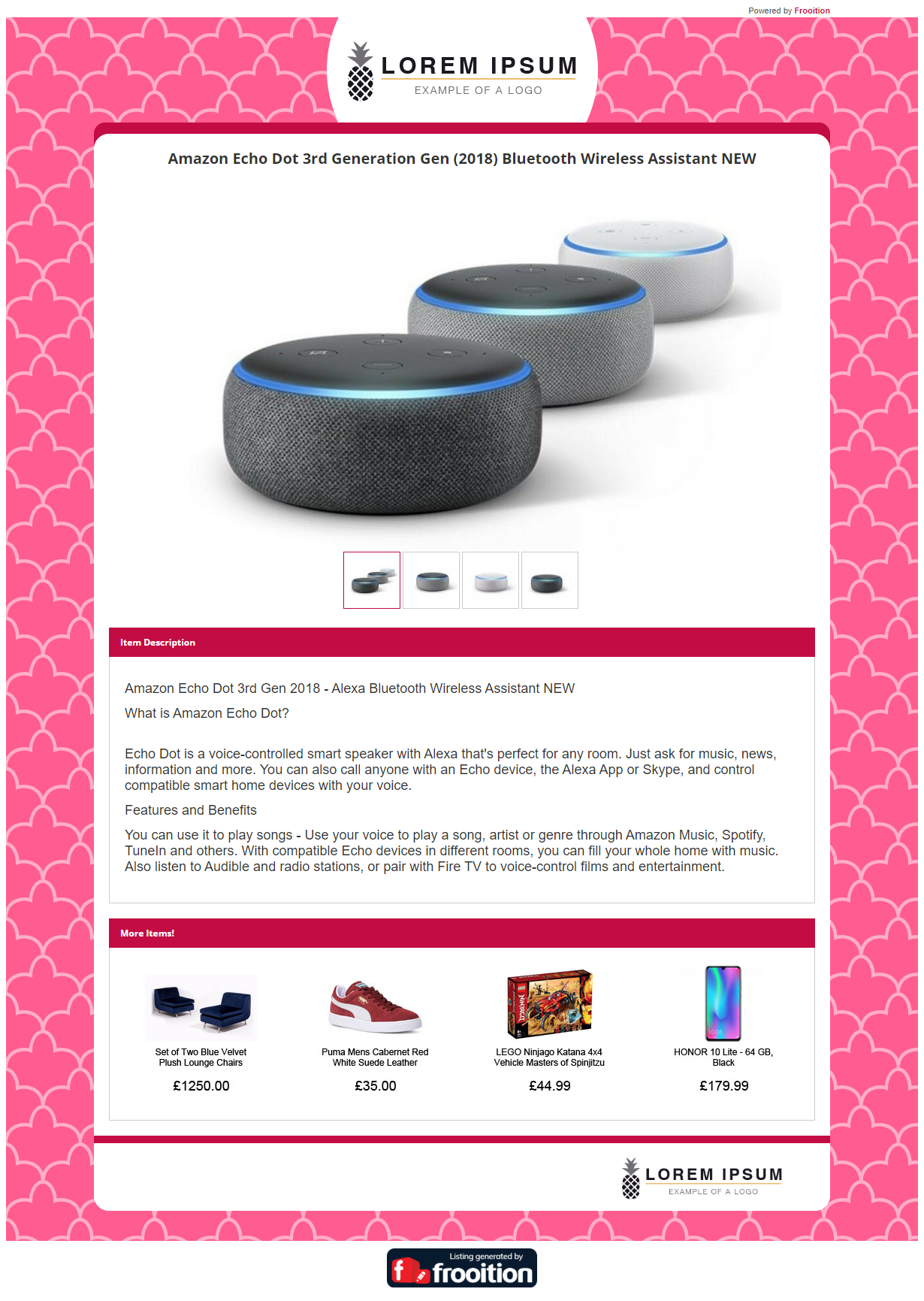 Free eBay listing template - Vibrant Fans design by Frooition